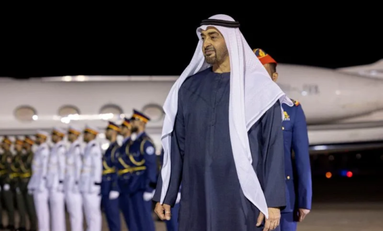 President of the UAE Sheikh Mohamed bin Zayed Al Nahyan meets with Jordan's King Abdullah, in Abu Dhabi