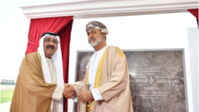 AL-DUQM, Oman HH the Amir Sheikh Mishal Al-Ahmad Al-Jaber Al-Sabah and Omani Sultan Haitham bin Tareq