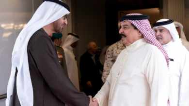 President Sheikh Mohamed farewells King Hamad in Manama before departure