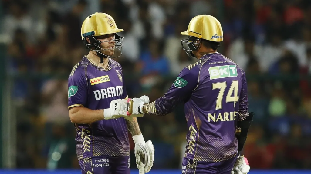 KKR openers Narine and Salt forge an 86-run partnership against RCB