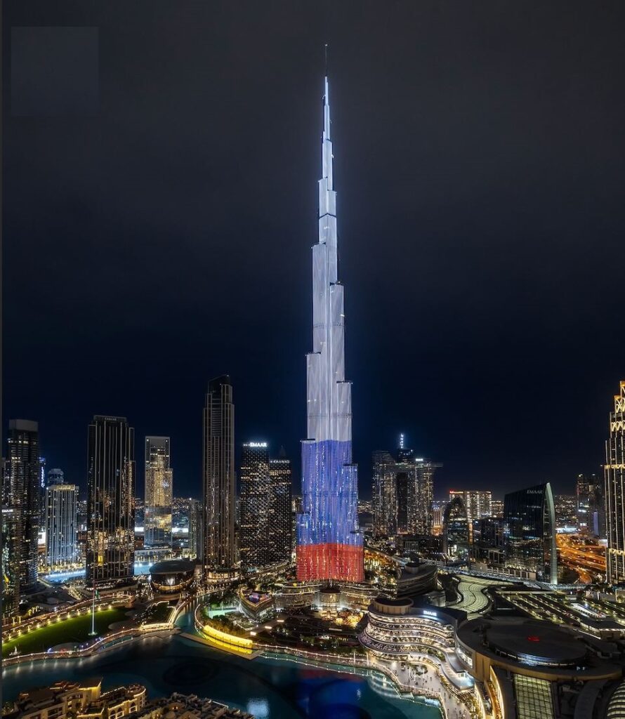 UAE lights iconic landmarks in colors of Russian flag following Moscow terror attack