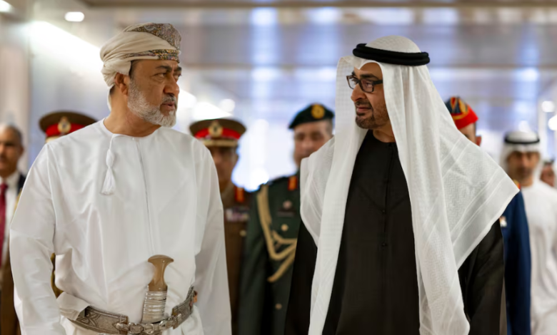 President Sheikh Mohamed Farewells Sultan Haitham in Abu Dhabi