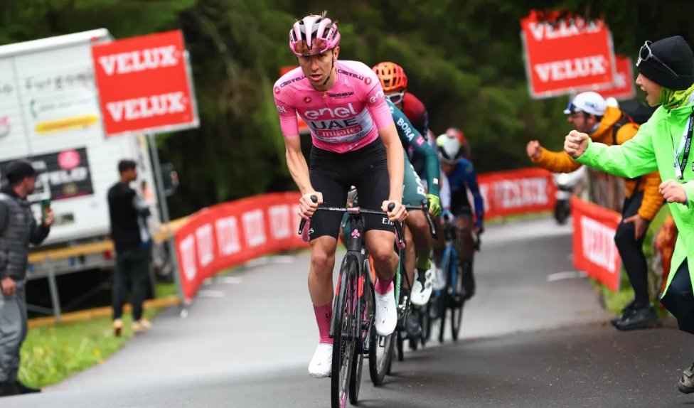 Pogačar Takes Second Place on Giro's Passo del Brocon Climb