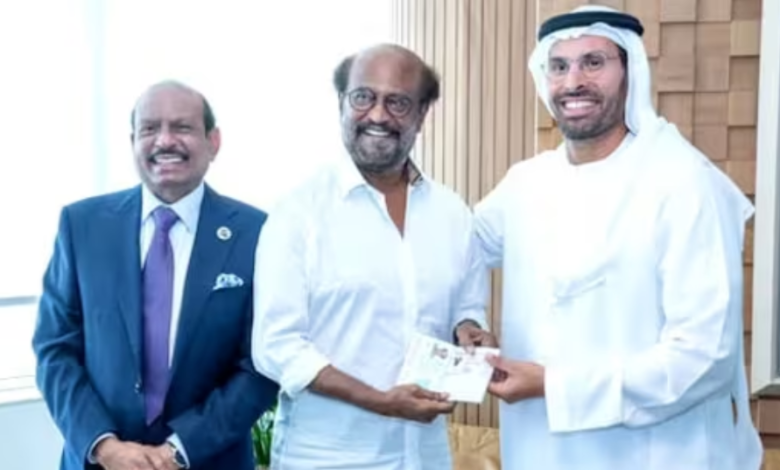 Rajinikanth is honored to receive a Golden Visa from UAE's culture and tourism department