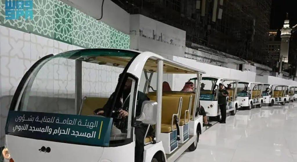 Saudi Arabia offers golf carts to assist pilgrims with disabilities at the Grand Mosque