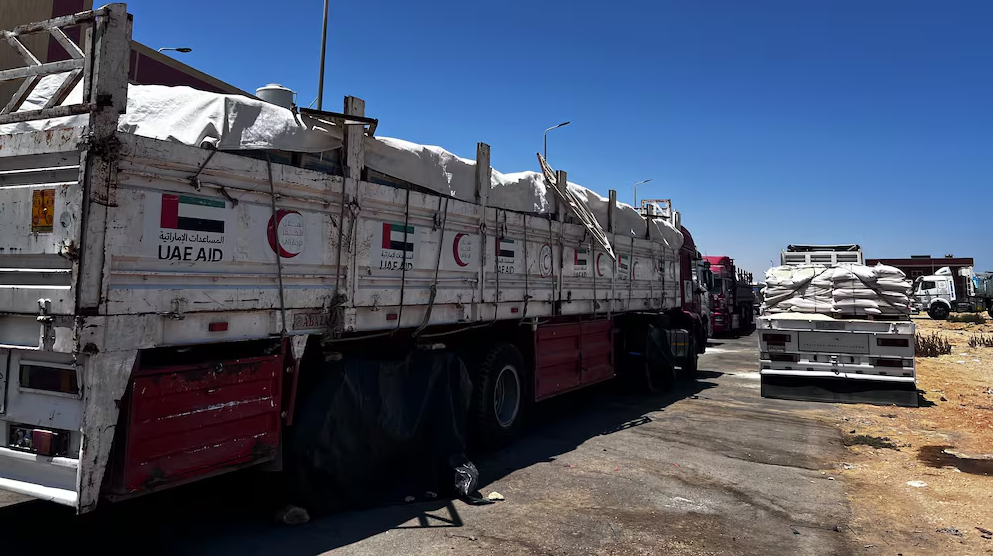 UAE aid lorries reach Gaza via Karam Abu Salem crossing