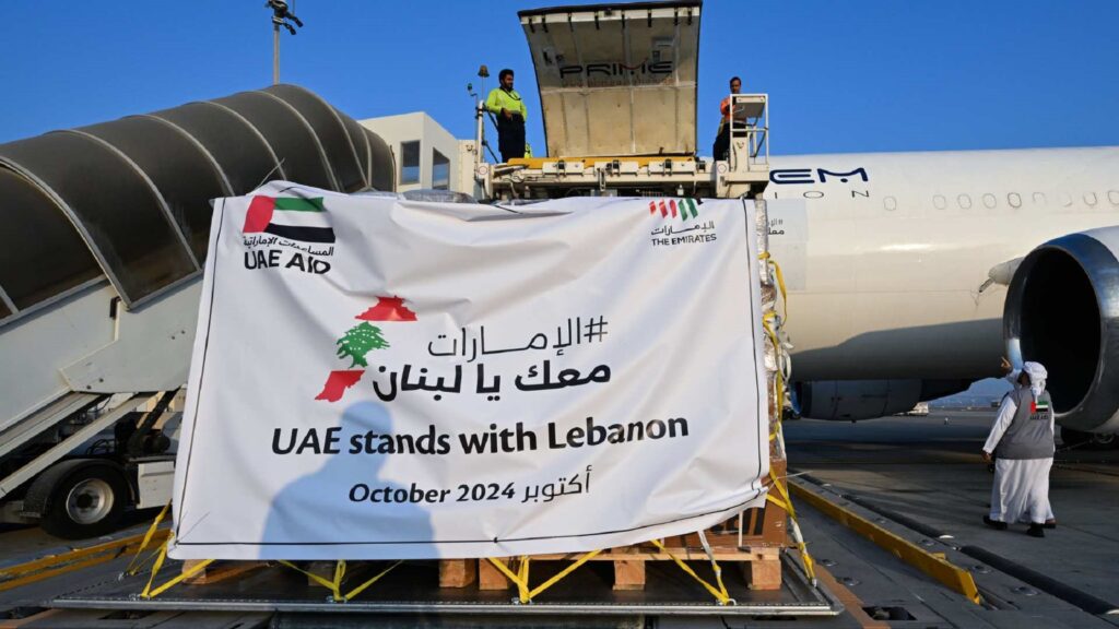 UAE Sends 12th Aircraft with 40 Tonnes of Relief Aid to Lebanon