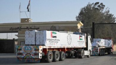 UAE sends 288 tonnes of aid to Gaza for displaced Palestinian families