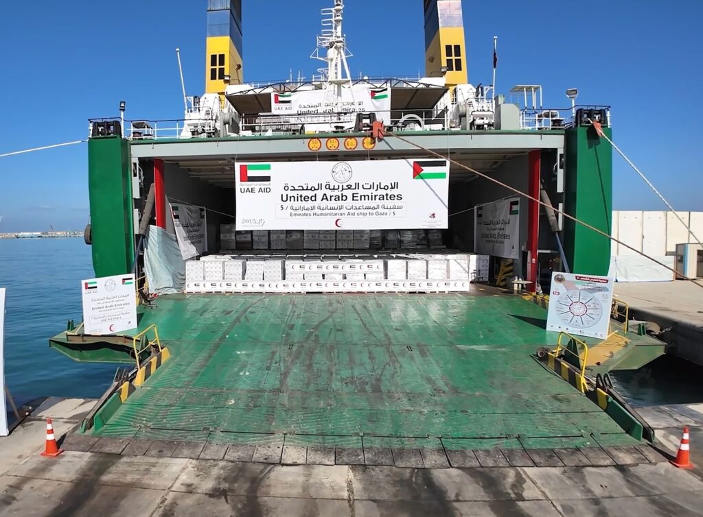 UAE sends fifth aid ship to support Gaza humanitarian mission