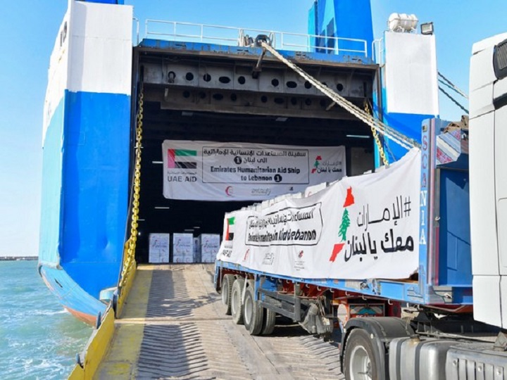 UAE's aid campaign for Lebanon totals hundreds of millions in cash and over 4,000 tons of supplies