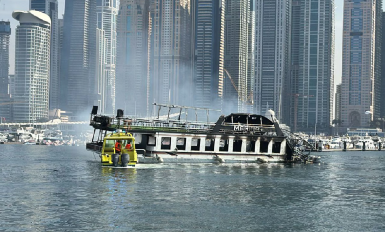 Dubai Harbour Boat Fire Reported