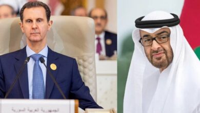 UAE President calls Syrian President; supports restoration of peace