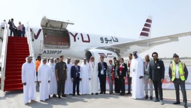 UAE's Fly Vaayu Cargo Aircraft Welcomes at RAK Airport from China