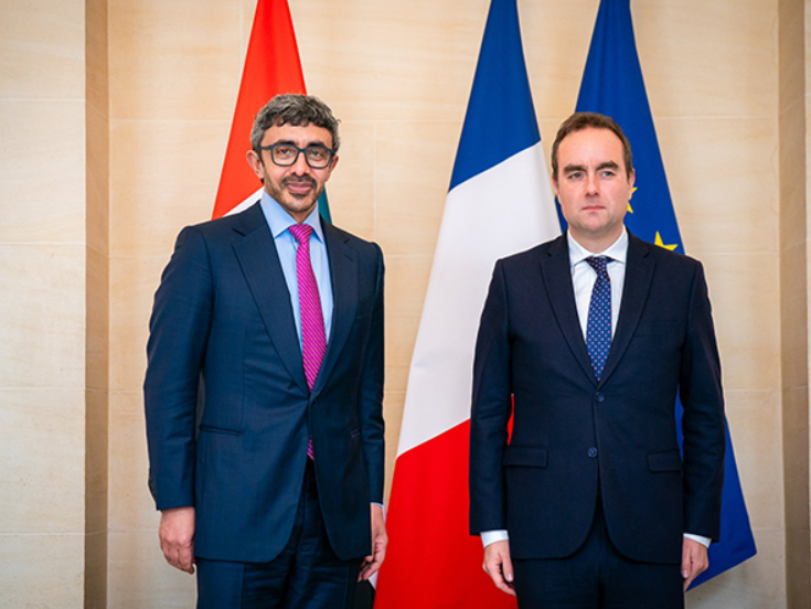 UAE FM Abdullah bin Zayed Meets French Armed Forces Minister in Paris