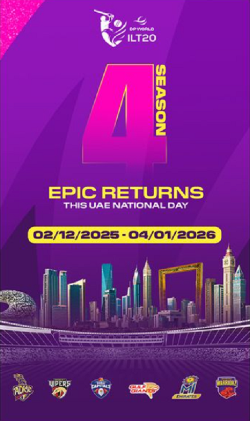 International League T20 Season 4 to Begin on UAE National Day